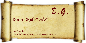 Dorn Győző névjegykártya